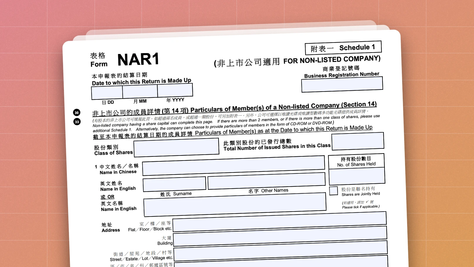 Nar1 Non Listed Company Particulars